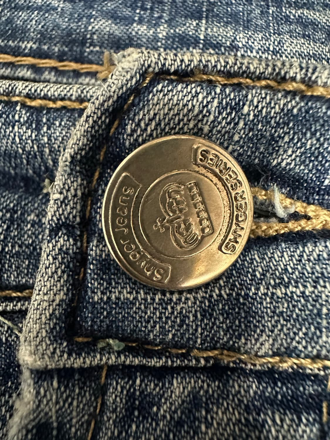 Y2K 플라워 자수 부츠컷 데님 팬츠 30 SHYGER JEANS 상품이미지9