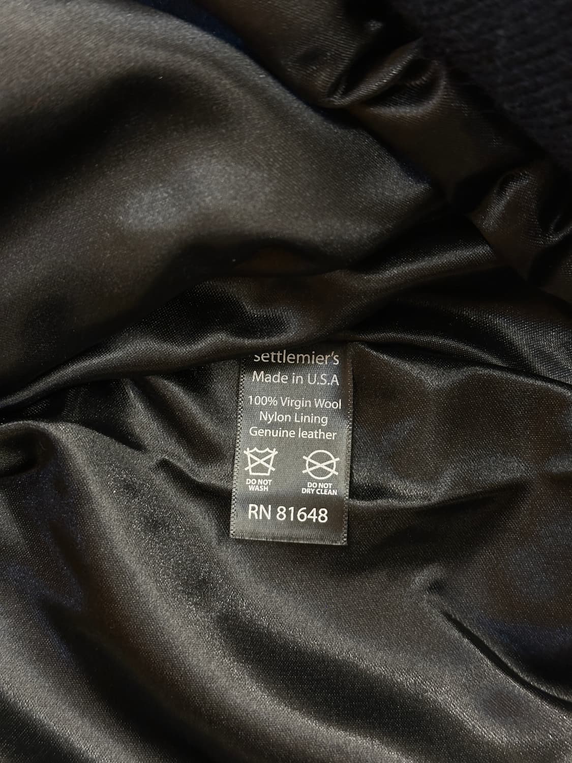 [새제품] 이벳필드 x 세틀마이어 버진울 100% 바시티 자켓 네이비 상품이미지6