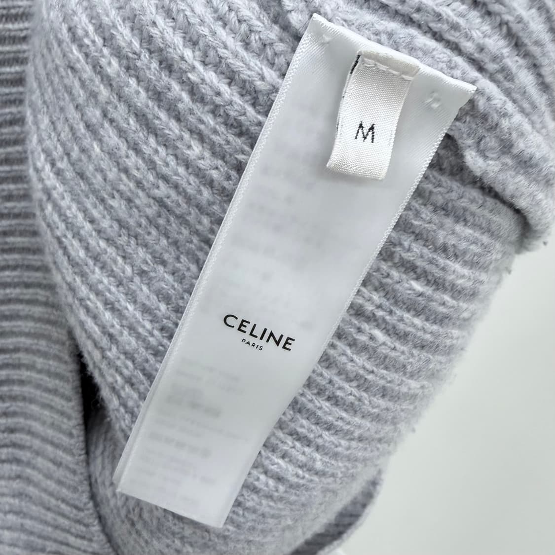 [S급/M] 셀린느 트리오페 울 리브드 니트 후드티 그레이 상품이미지7