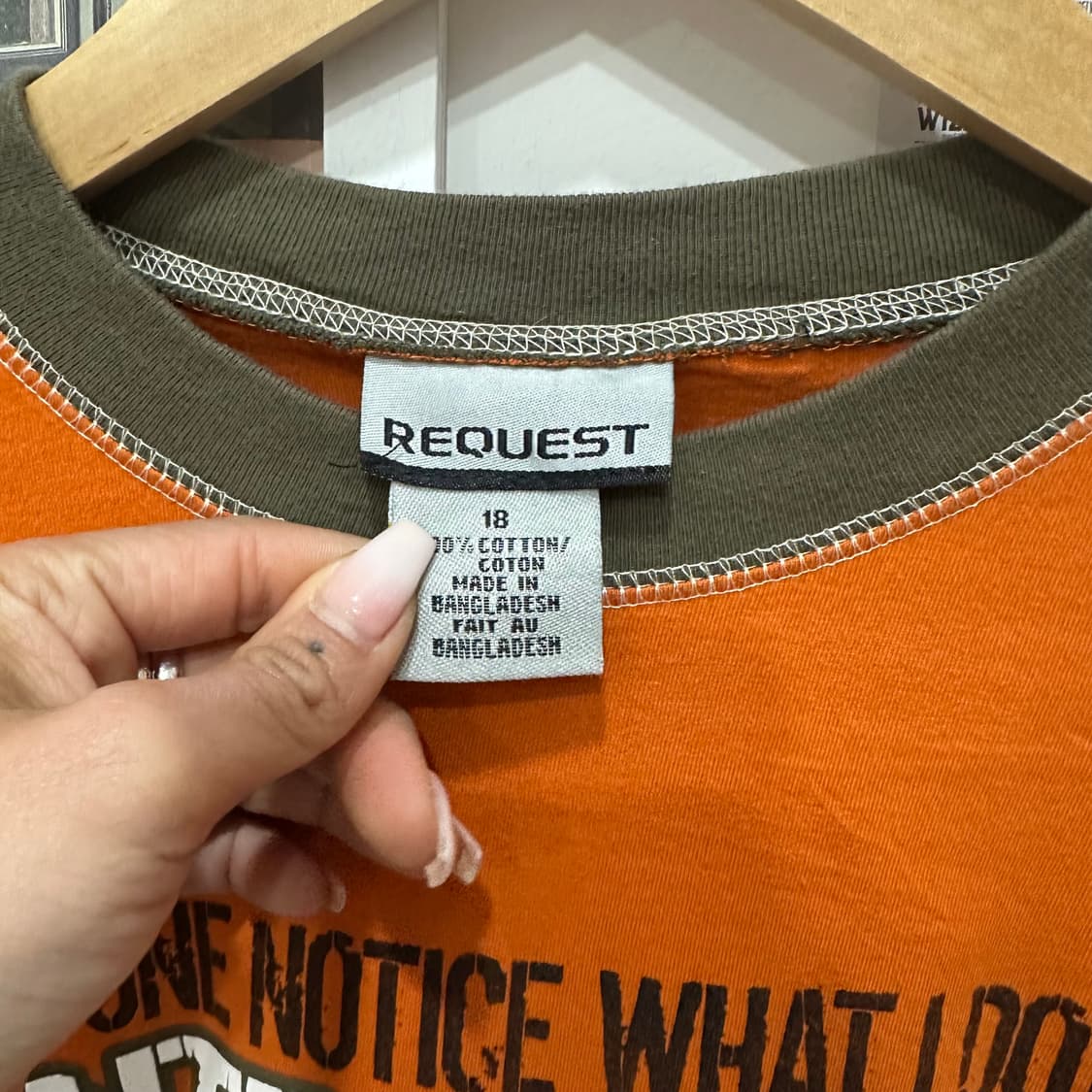 빈티지 오렌지 레터링 링거 반팔티M 상품이미지3