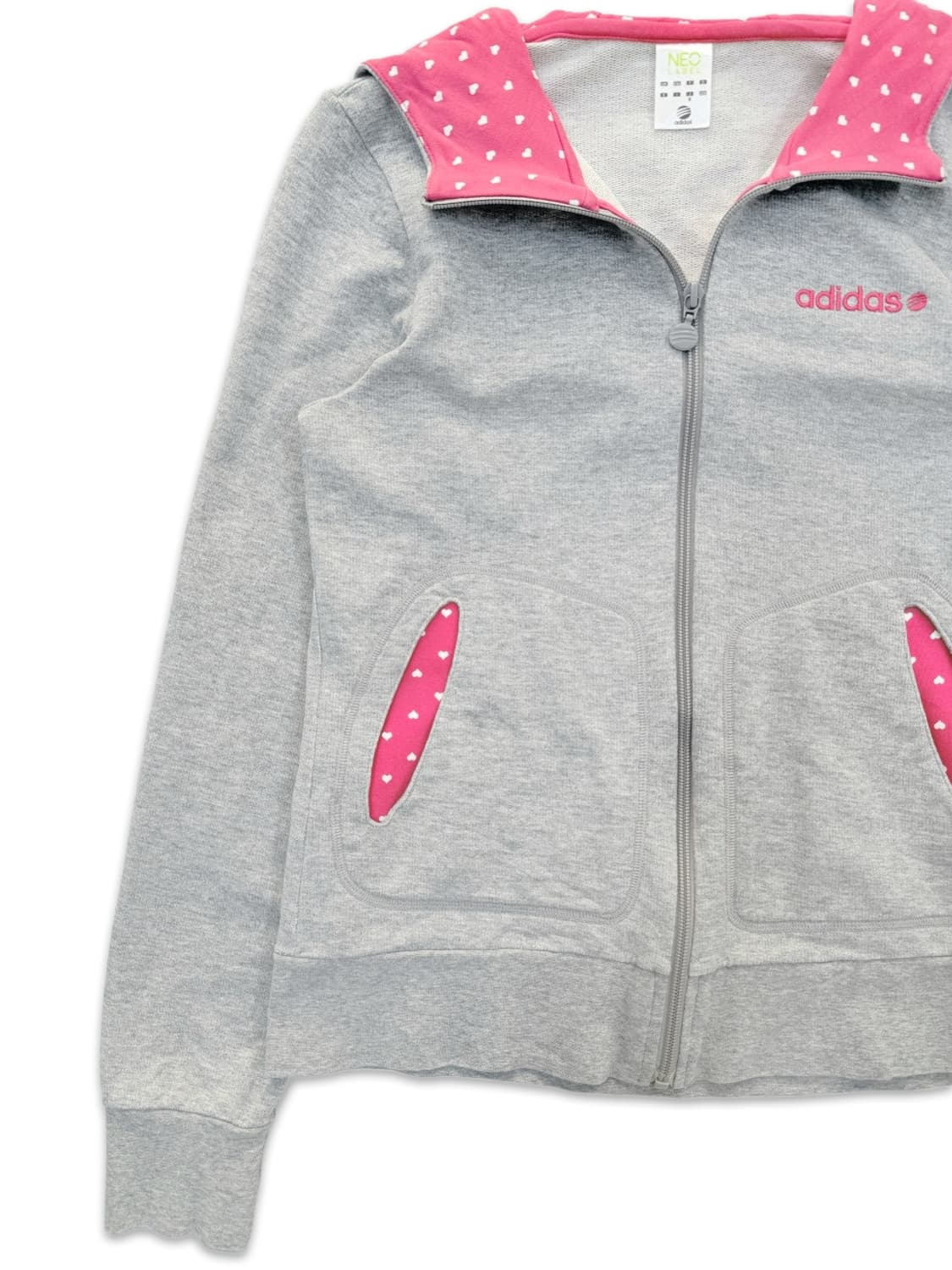 빈티지 아디다스 그레이 핑크 후드집업 상품이미지2