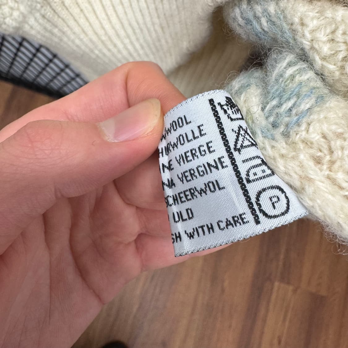 USA VTG 노르딕 패턴 울 니트 스웨터 루즈핏 아이보리 상품이미지6