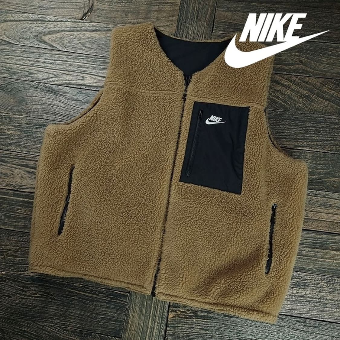 [나이키] 리버시블 양면 쉐르파 후리스 베스트 조끼 M19464 상품이미지1