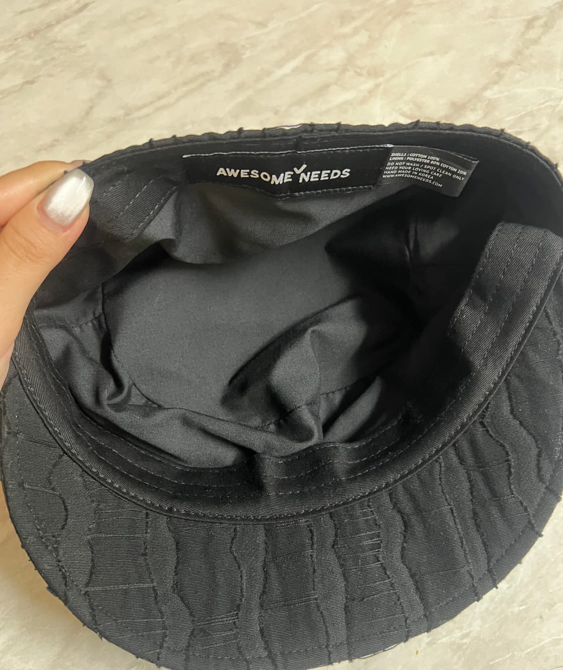 어썸니즈 벨보이 캡 리본 웨이브 블랙 상품이미지5