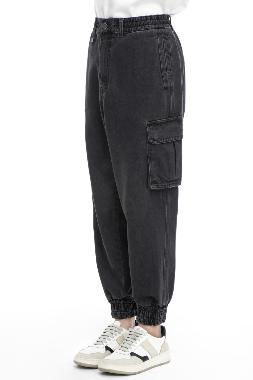 지오송지오 카고 데님 조거팬츠 바지 블랙 78 상품이미지5