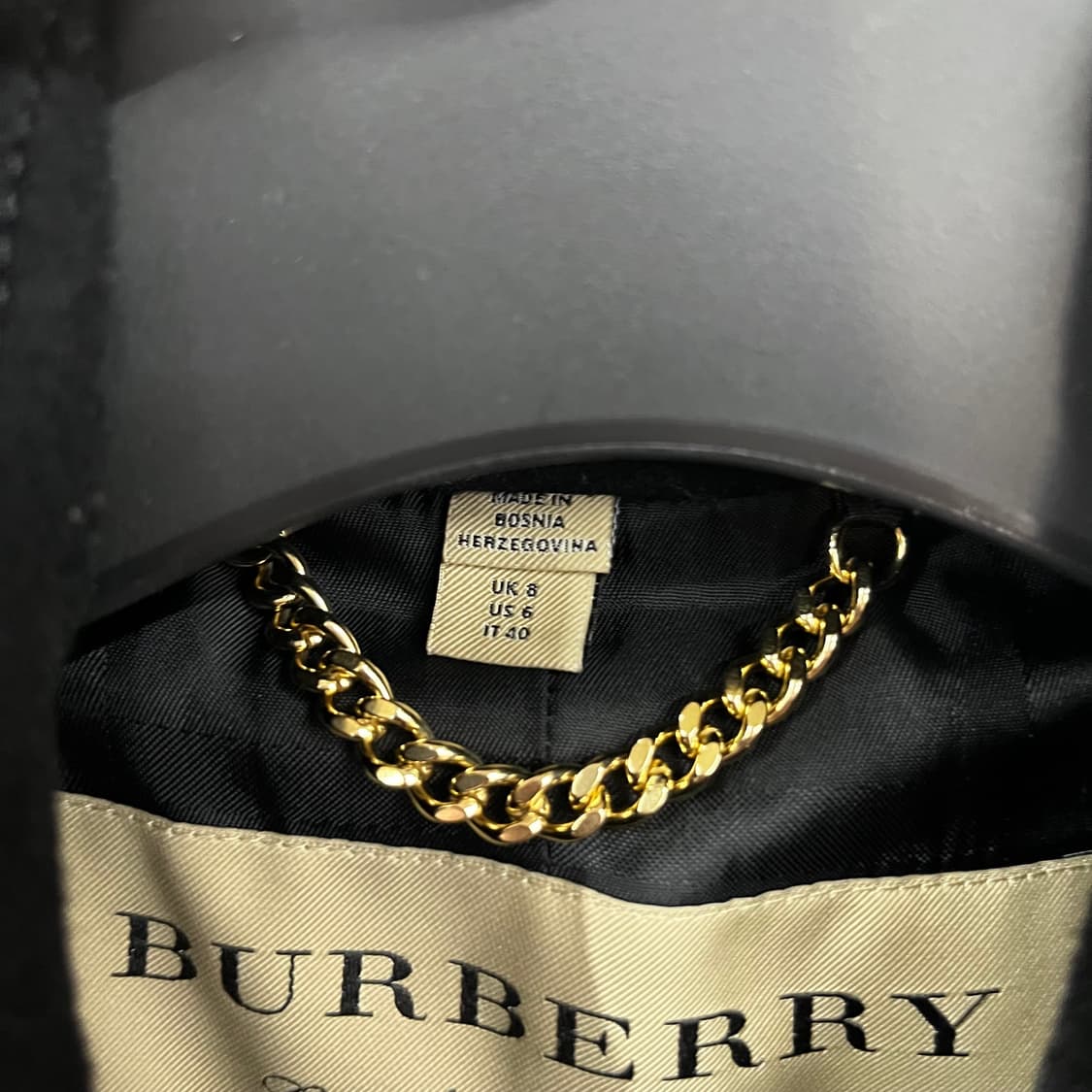 버버리 우먼 울/캐시미어 블렌드 벨티드 코트 Uk8 상품이미지4