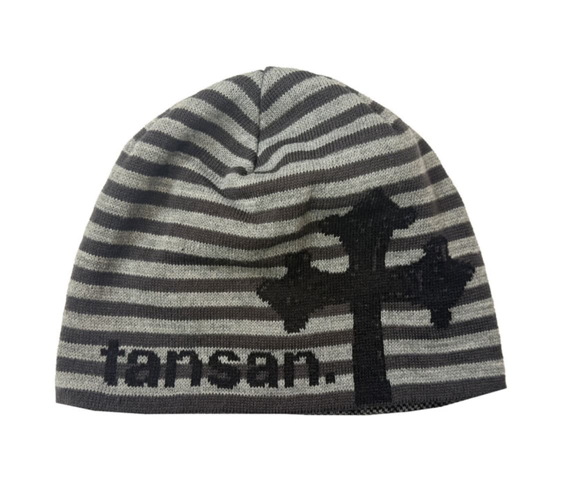 탄산마그네슘 자카드 크로스 비니 (스트라이프 블랙) 상품이미지1