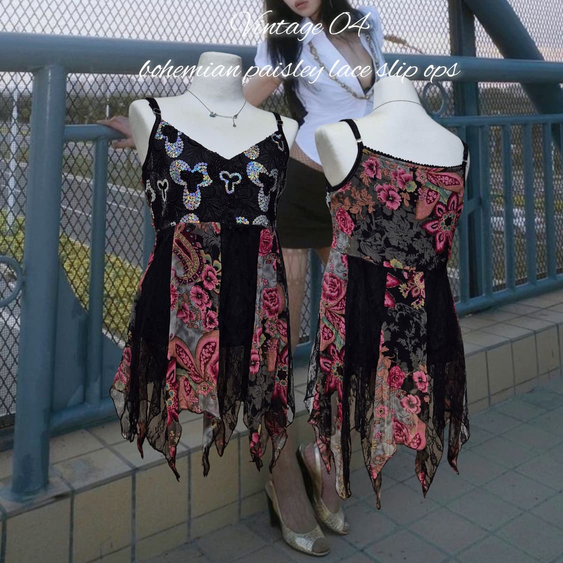 Vintage 04 bohemian paisley lace slip op 상품이미지1