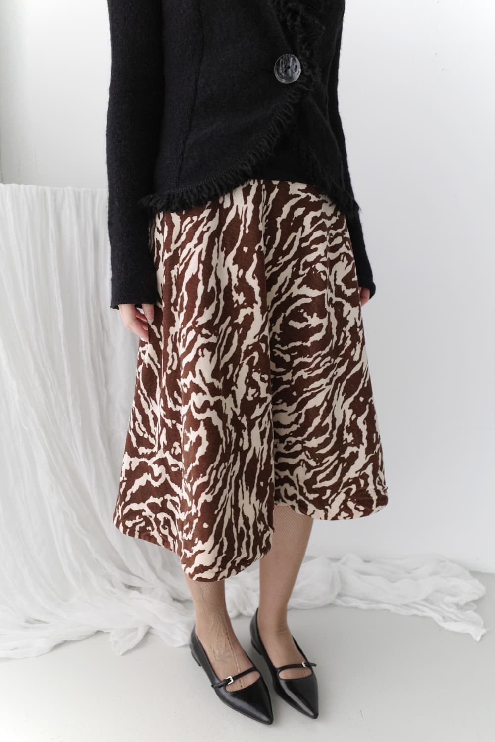 zebra suade skirt 상품이미지5