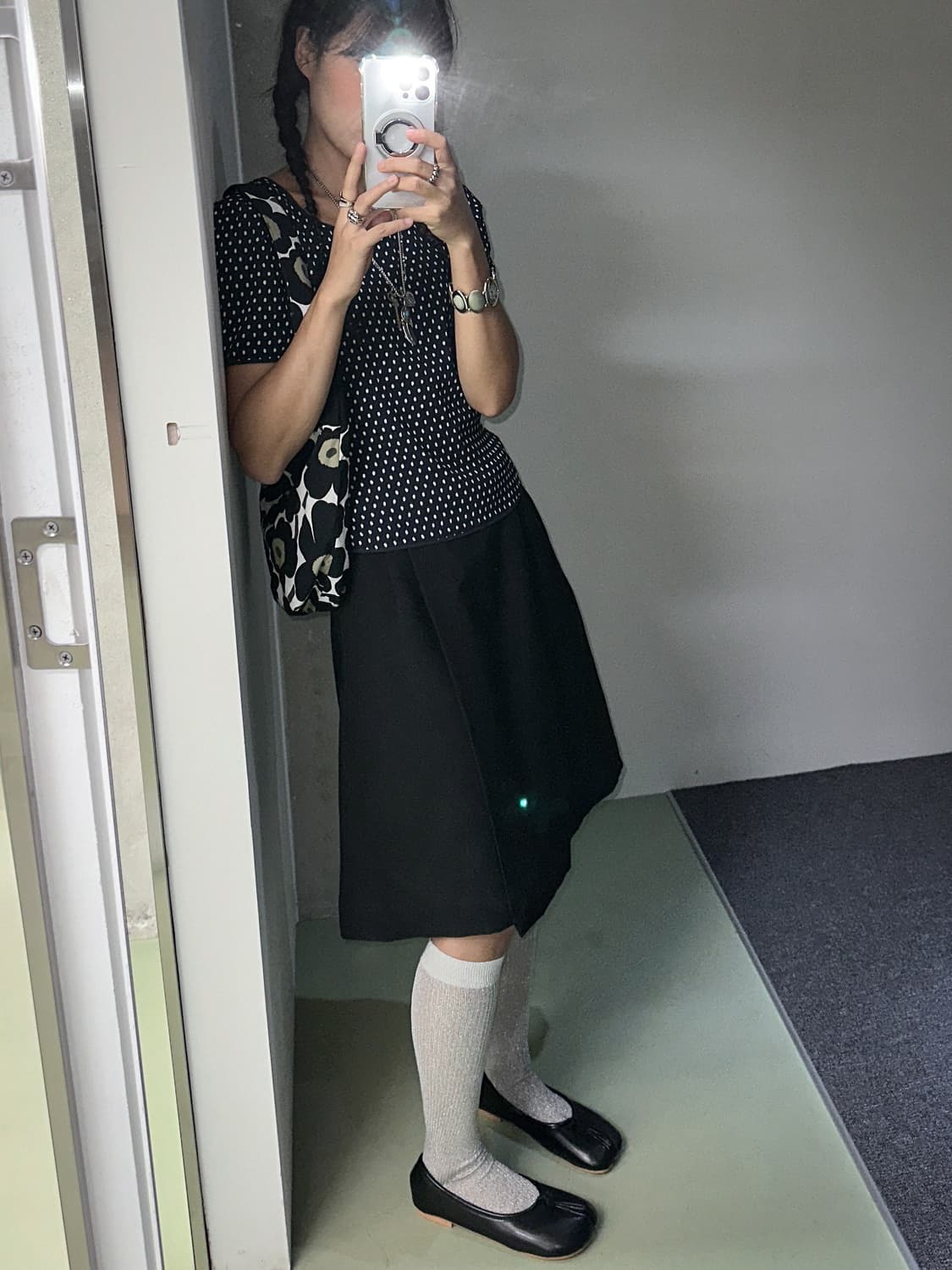 navy dot pleats top 상품이미지5