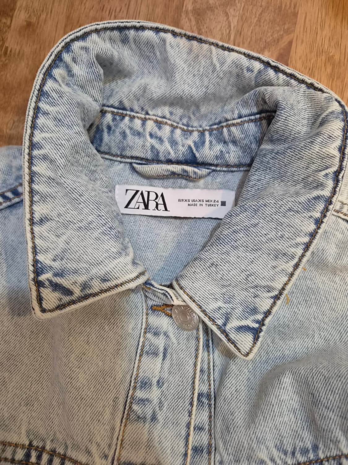 자라 Zara 여성 워싱연청 크롭데님자켓 XS사이즈 상품이미지6