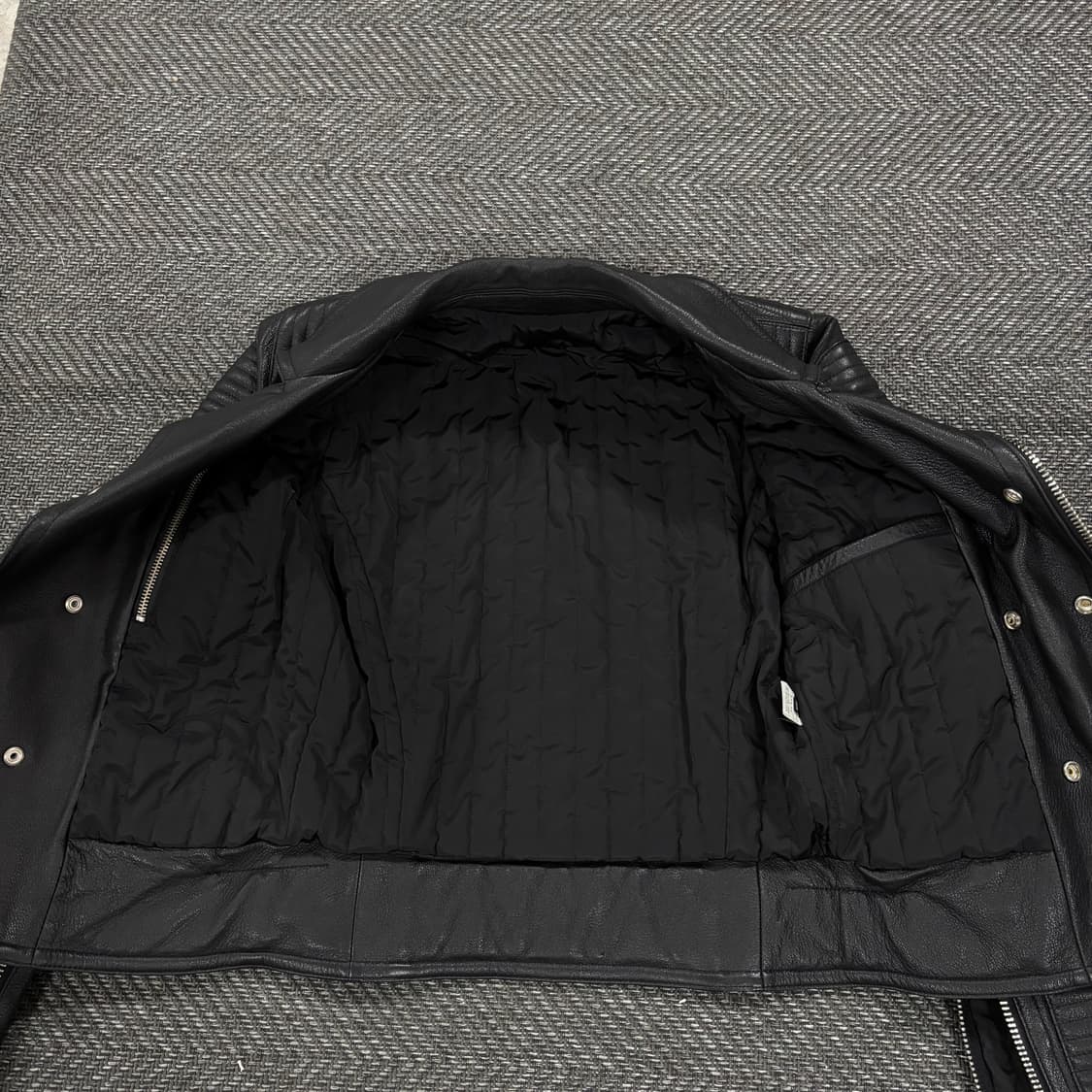 Quilting Lamb skin biker jacket 상품이미지5