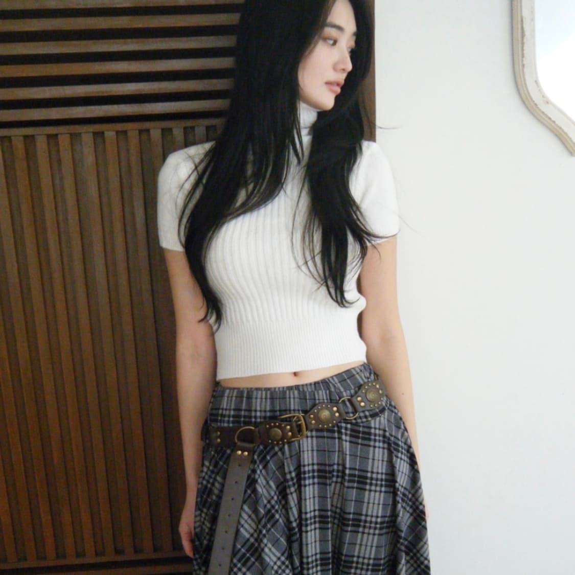 씨어 seer 목폴라 반팔 니트 아이보리 상품이미지3