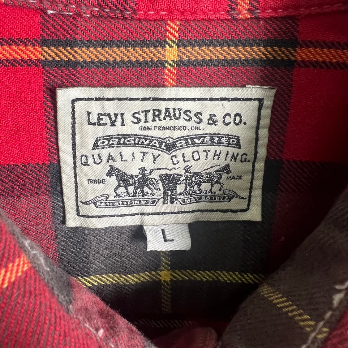 Levis 리바이스 빈티지 웨스턴 체크 셔츠 L 상품이미지4