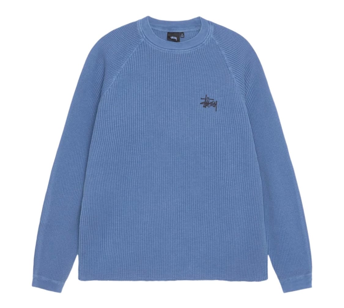스투시 래글런 써멀 롱슬리브 크루 블루 L 상품이미지1