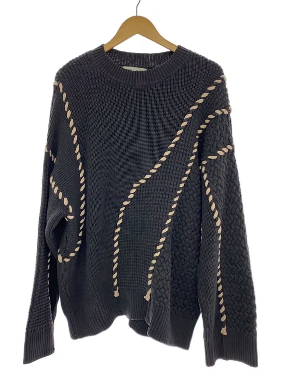 자라 x 메종 스페셜 콘트라스트 스티치 스웨터 다크 그레이 상품이미지1