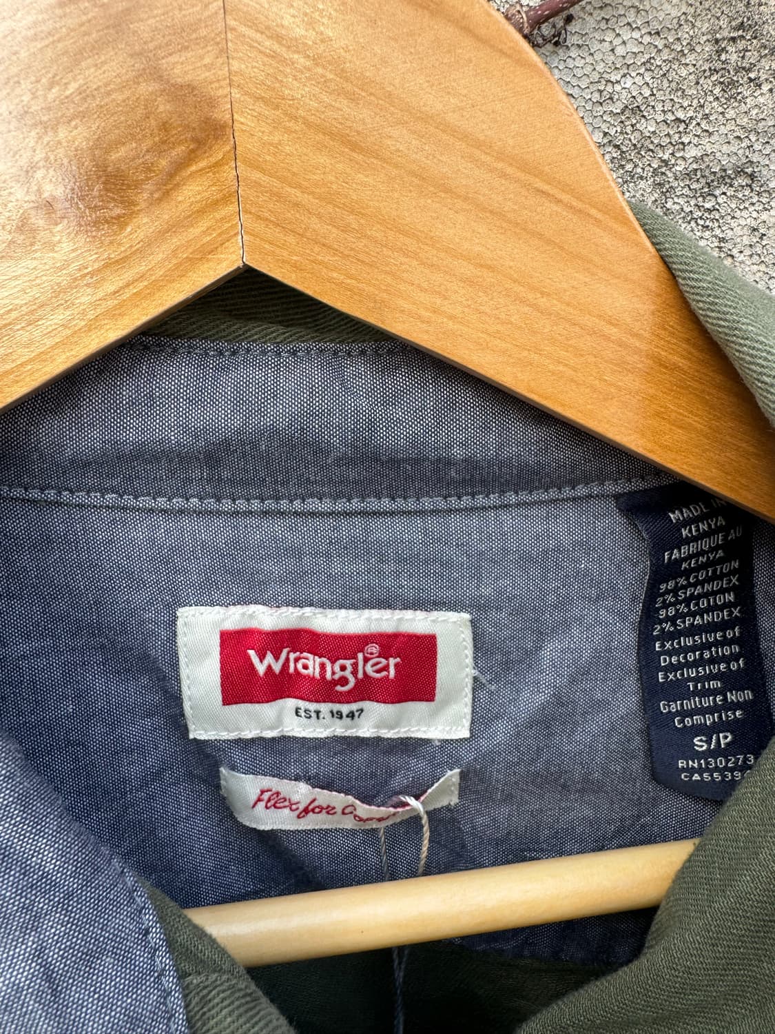 랭글러 빈티지 투포켓 워크 셔츠 카키 s 상품이미지4