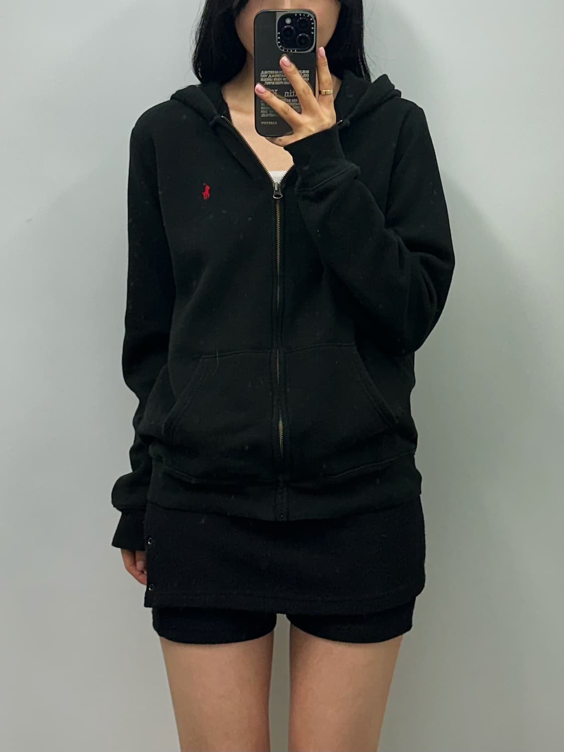 폴로 랄프로렌 QR 신형 블랙 후드집업 상품이미지1