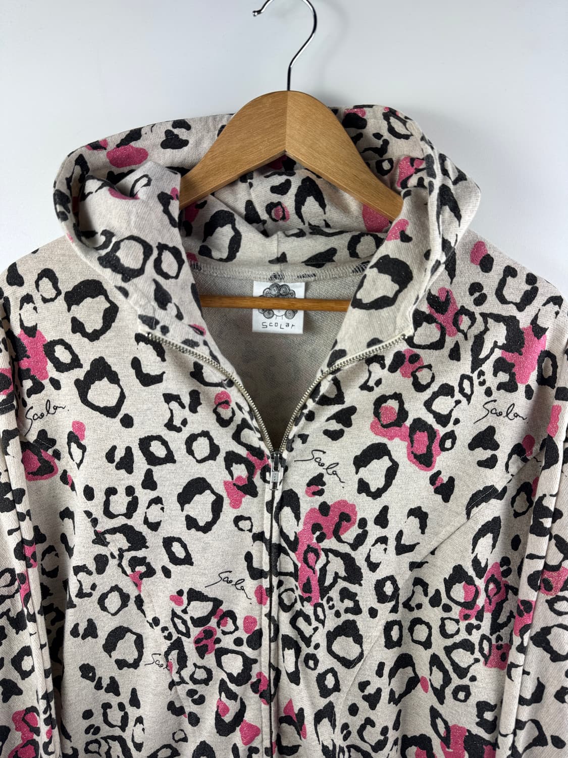 JPN SCOLAR 갸루 호피 가오리핏 아방 후드집업1709 상품이미지3