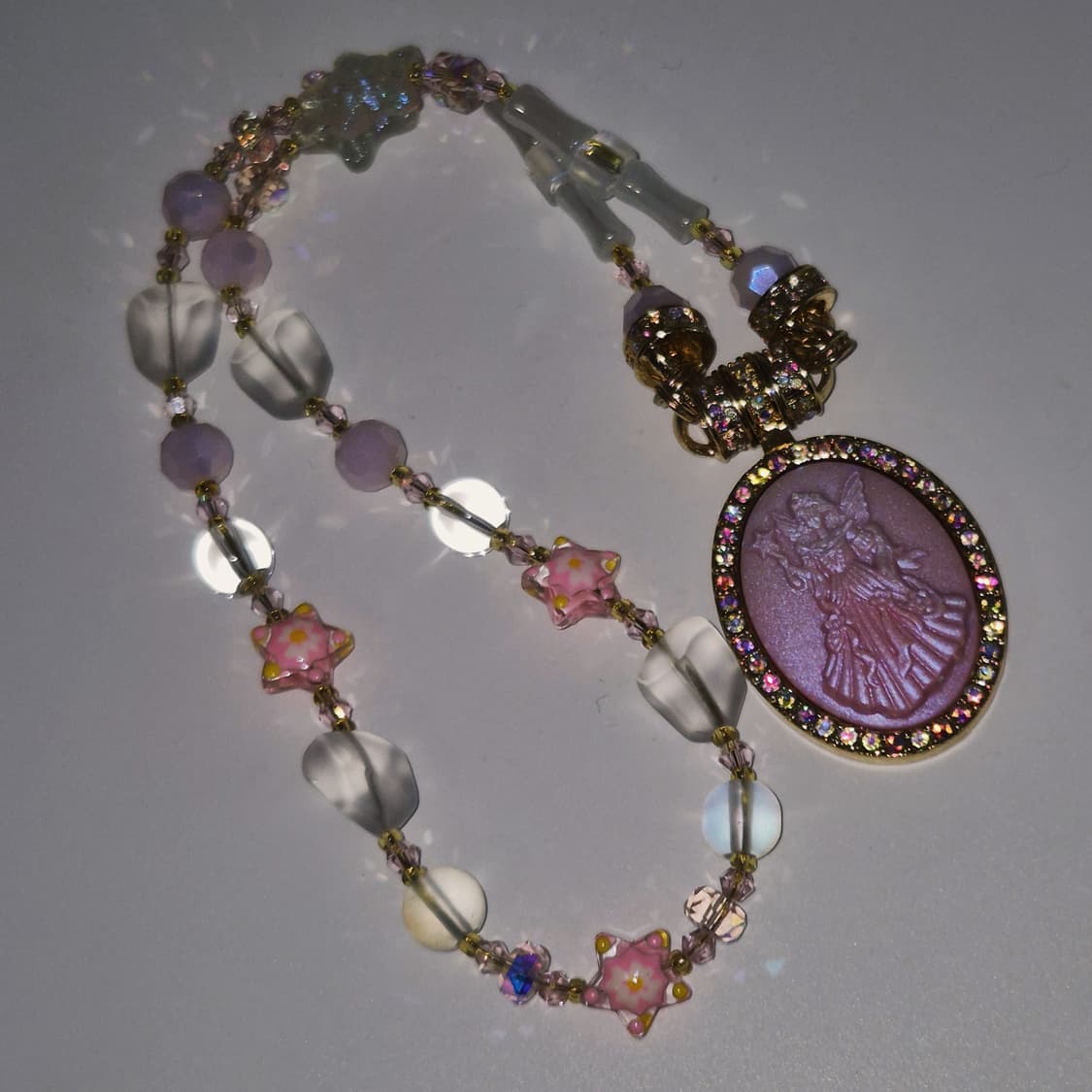 90s 미국 커크스폴리 무라노 글라스 카메오 목걸이 상품이미지10
