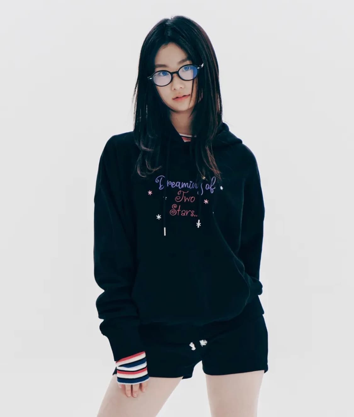 [새상품] 유희 산리오 리틀트윈스타 후드티 네이비 상품이미지2