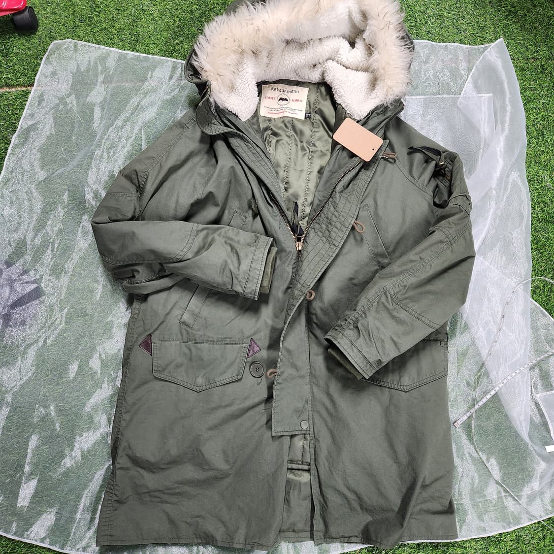 카이악만 퍼후드 파카 야상 / 카키 / 유니섹스 겨울아우터 상품이미지1