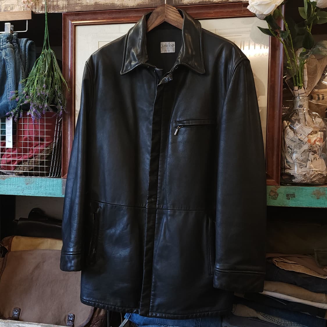 아르마니 레더 카코트 송가지 가죽자켓 레더 워크자켓 50 상품이미지2