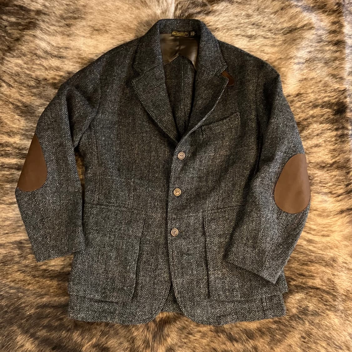 R.R.L 엘보우 패치 3B 울 트위드 스포츠 코트 M 상품이미지1