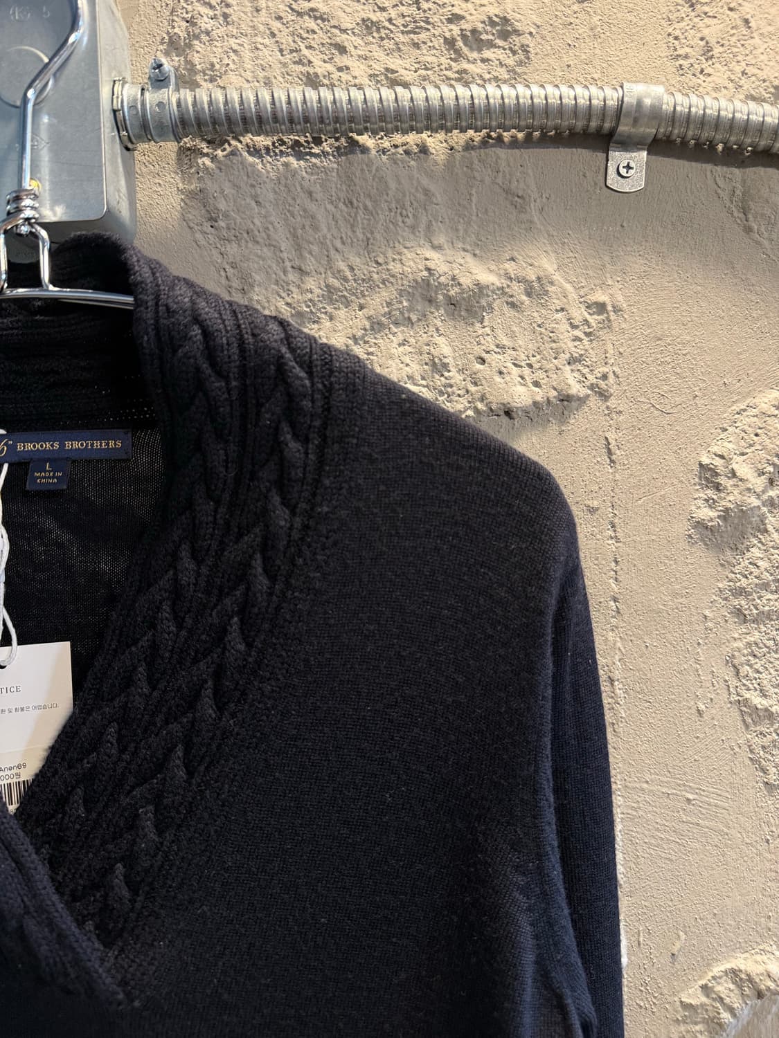브룩스브라더스 346 숄카라 울 니트 네이비 L 상품이미지3
