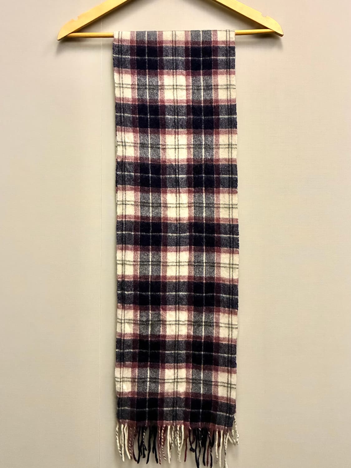 Barbour 바버 램스울 스트라이프 타탄체크 숏머플러 목도리 상품이미지4