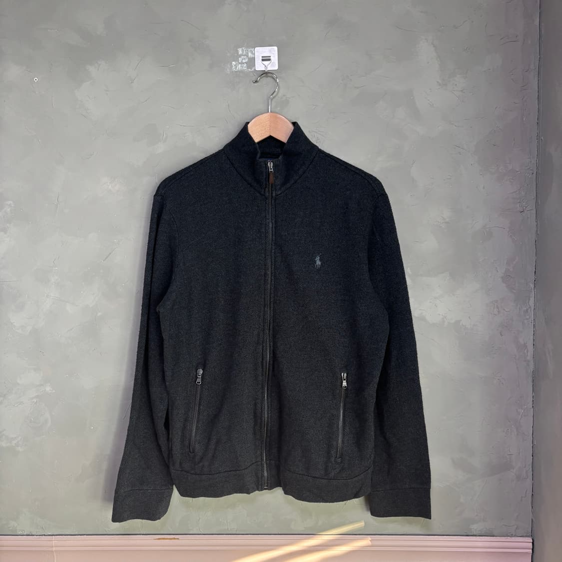 폴로 랄프로렌 니트 집업 차콜 블랙 상품이미지1