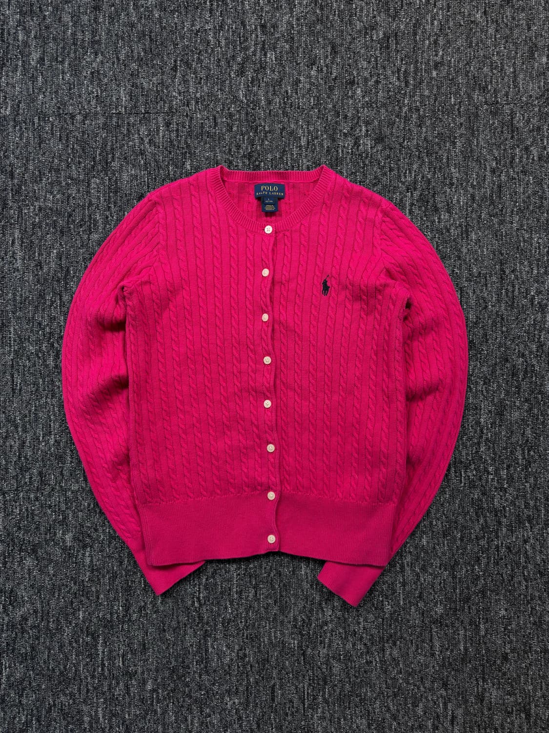 폴로 핑크 꽈배기 니트 가디건 상품이미지3