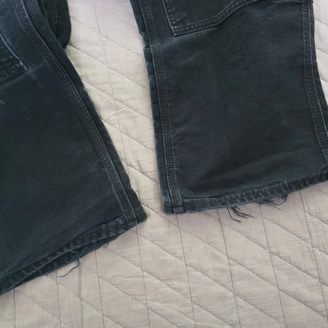 [38X30] 빈티지 칼하트 더블니 B01 BLK 워크팬츠 페이드 BK6 상품이미지3