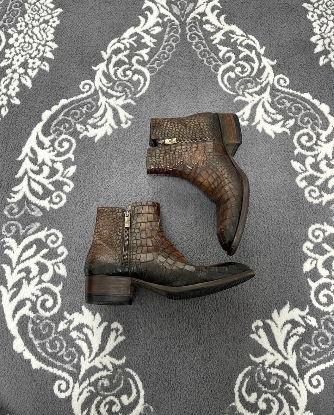 Jo Ghost Crocodile Pattern Ankle Boots 상품이미지4