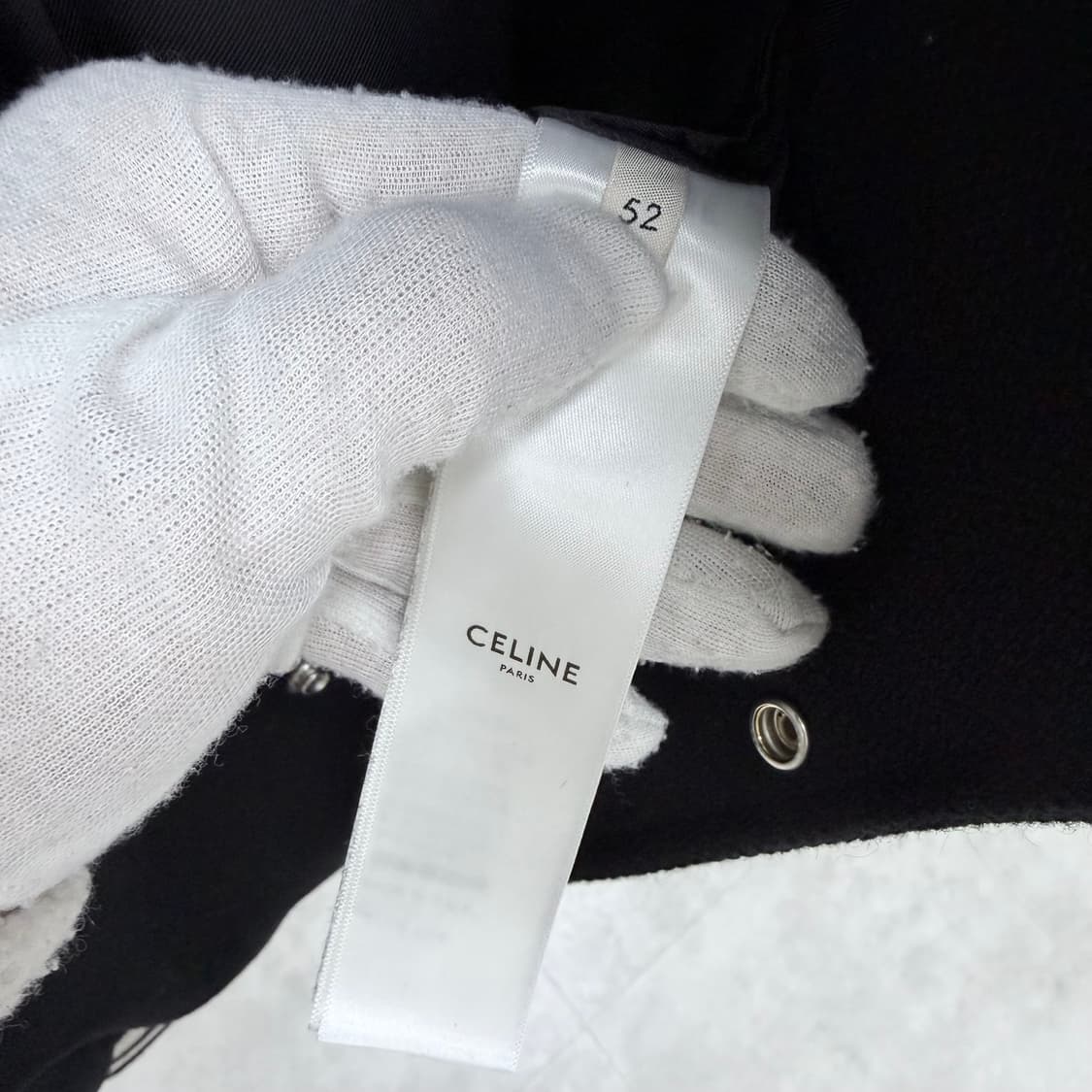 [S+급/52] 셀린느 C 로고 테디 바시티 자켓 블랙 상품이미지6