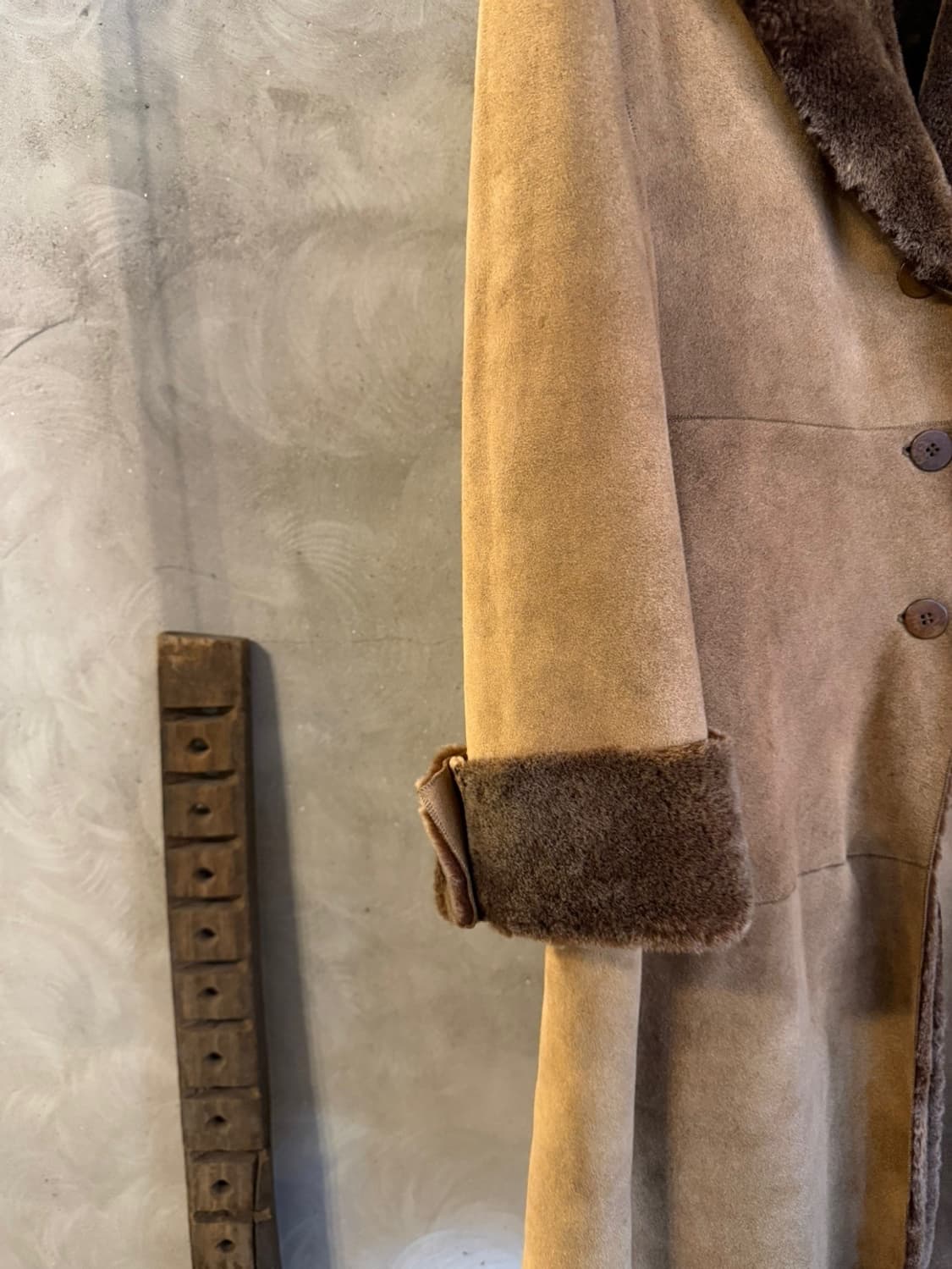 아르마니 꼴레지오니 스웨이드 시어링 레더 코트 55~66 상품이미지9