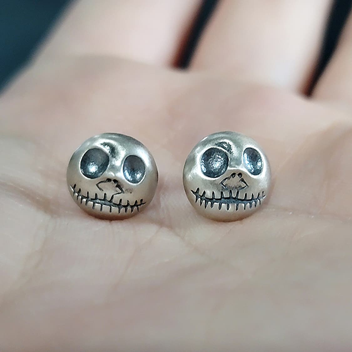 모르크 실버 귀걸이 피어싱 은 남자 여자 명품 고딕 해골 얼굴 고양이 상품이미지6