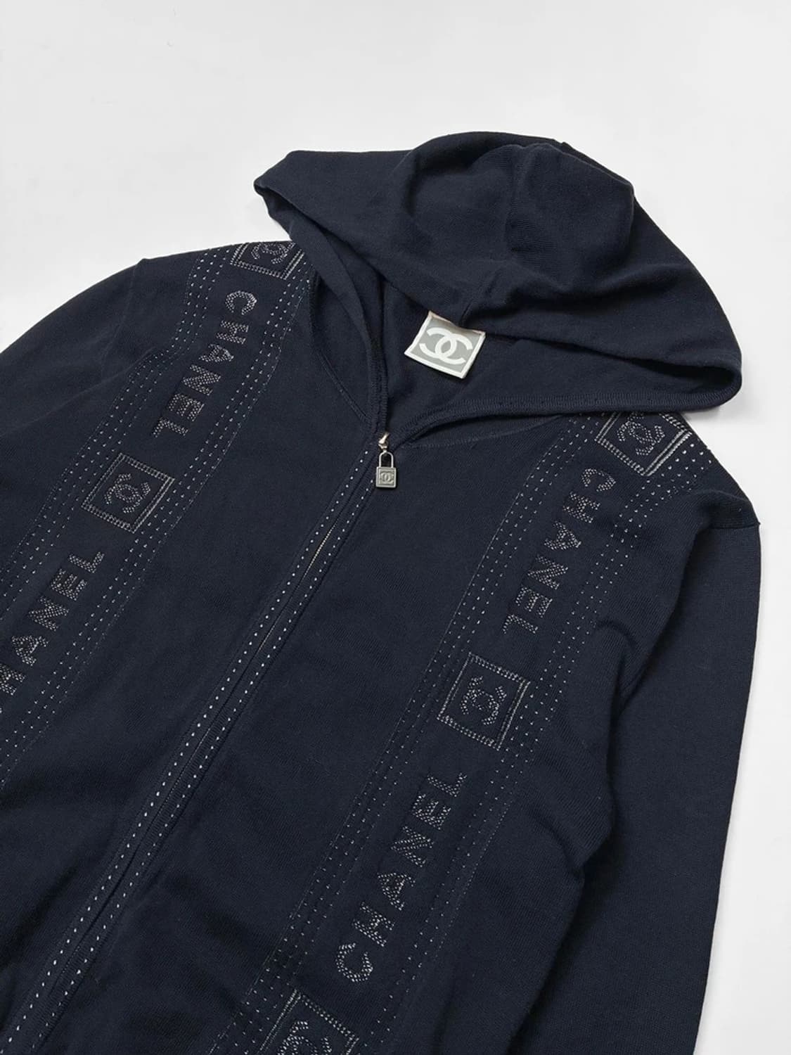 샤넬 코튼 시그니처 패턴 풀집 후드집업 PN5724 상품이미지10