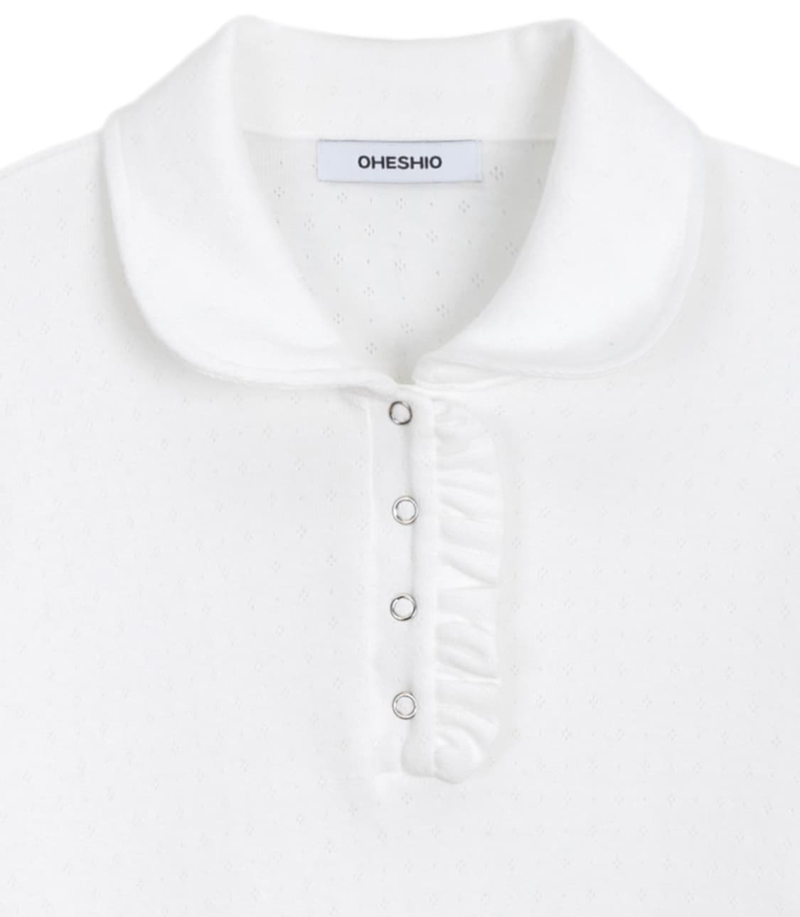 oheshio collar frill long t-shirt white 상품이미지4