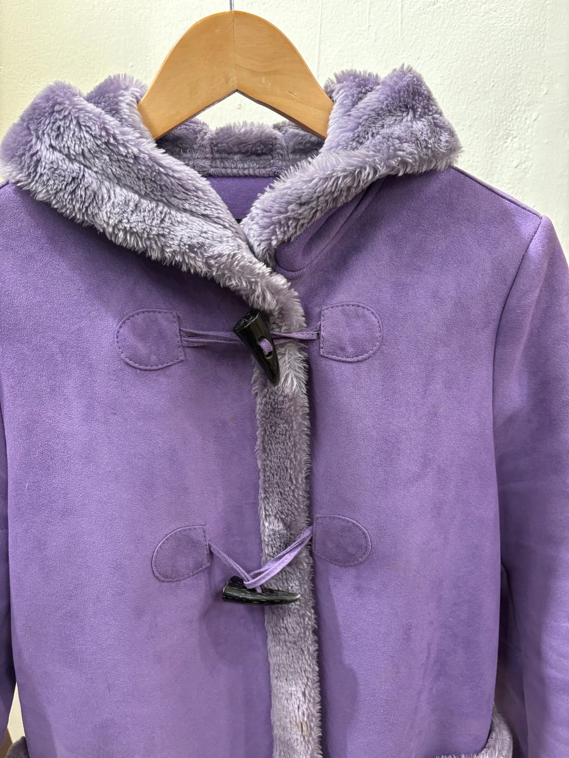 희귀)스웨이드 코트 떡볶이 코트 보라색 퍼 코트 모리걸 상품이미지6