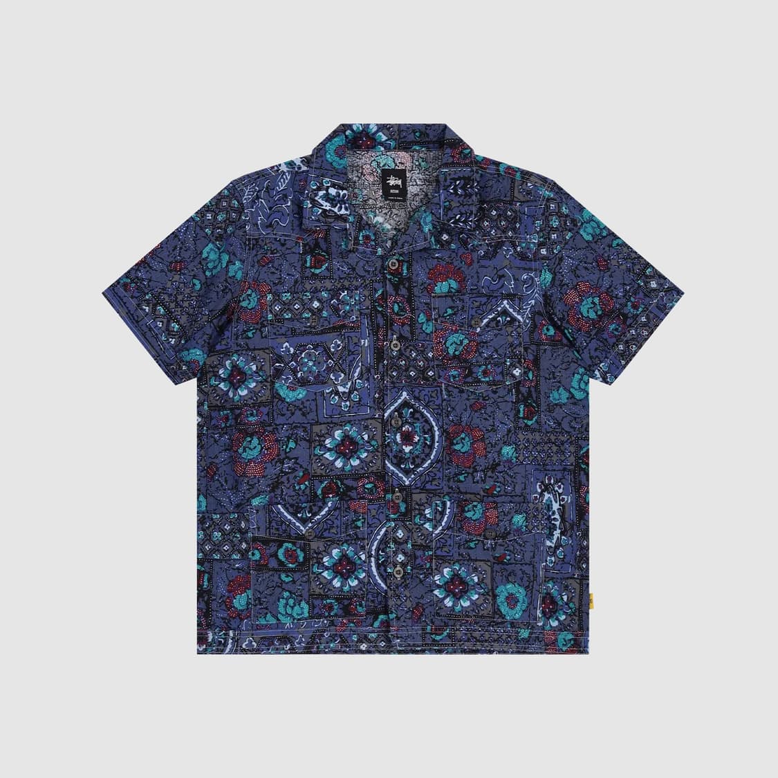 스투시 인도 셔츠 네이비 반팔셔츠 M 상품이미지1