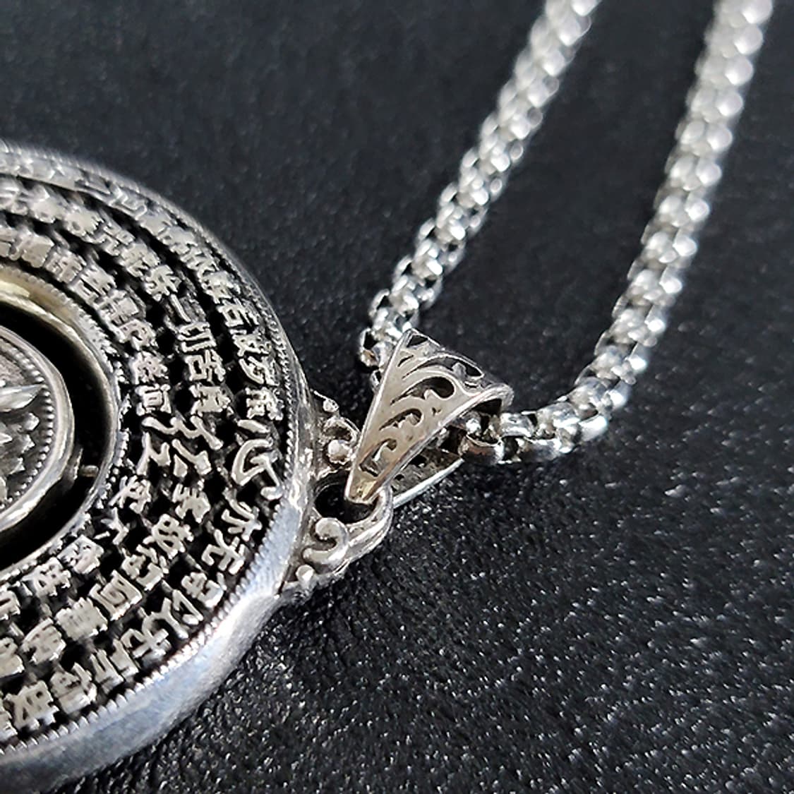 연심 백동 펜던트 엔틱 선물 연꽃 불교 남자 목걸이 상품이미지4