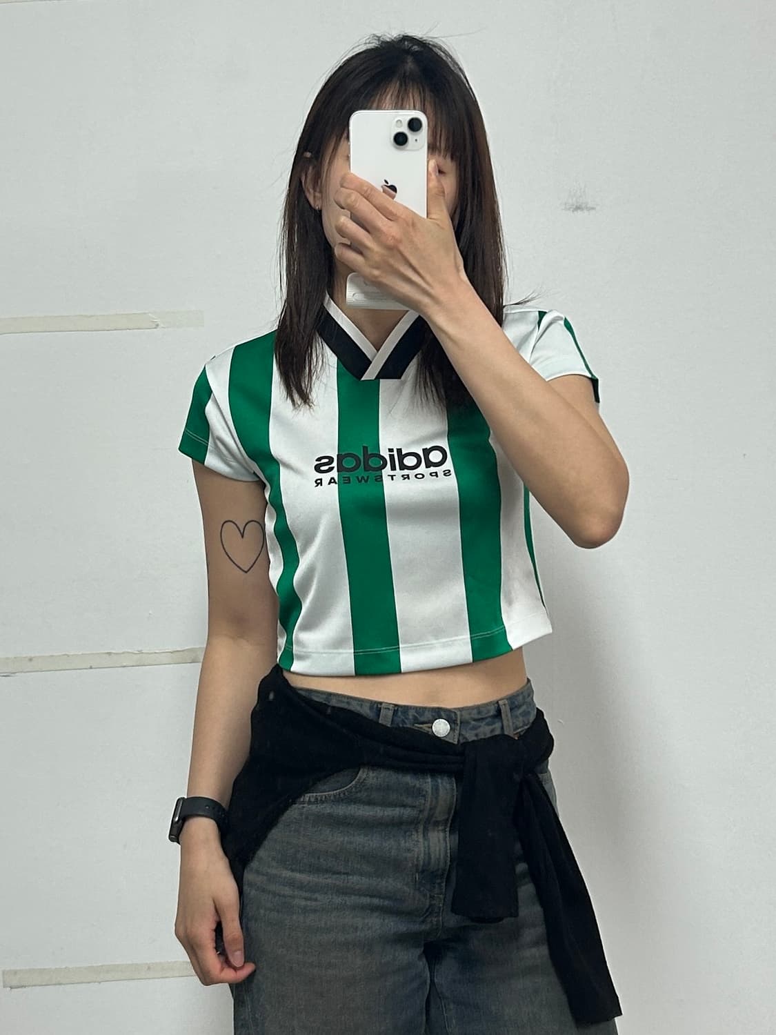 아디다스 티로 컬러블록 크롭 티셔츠 상품이미지2