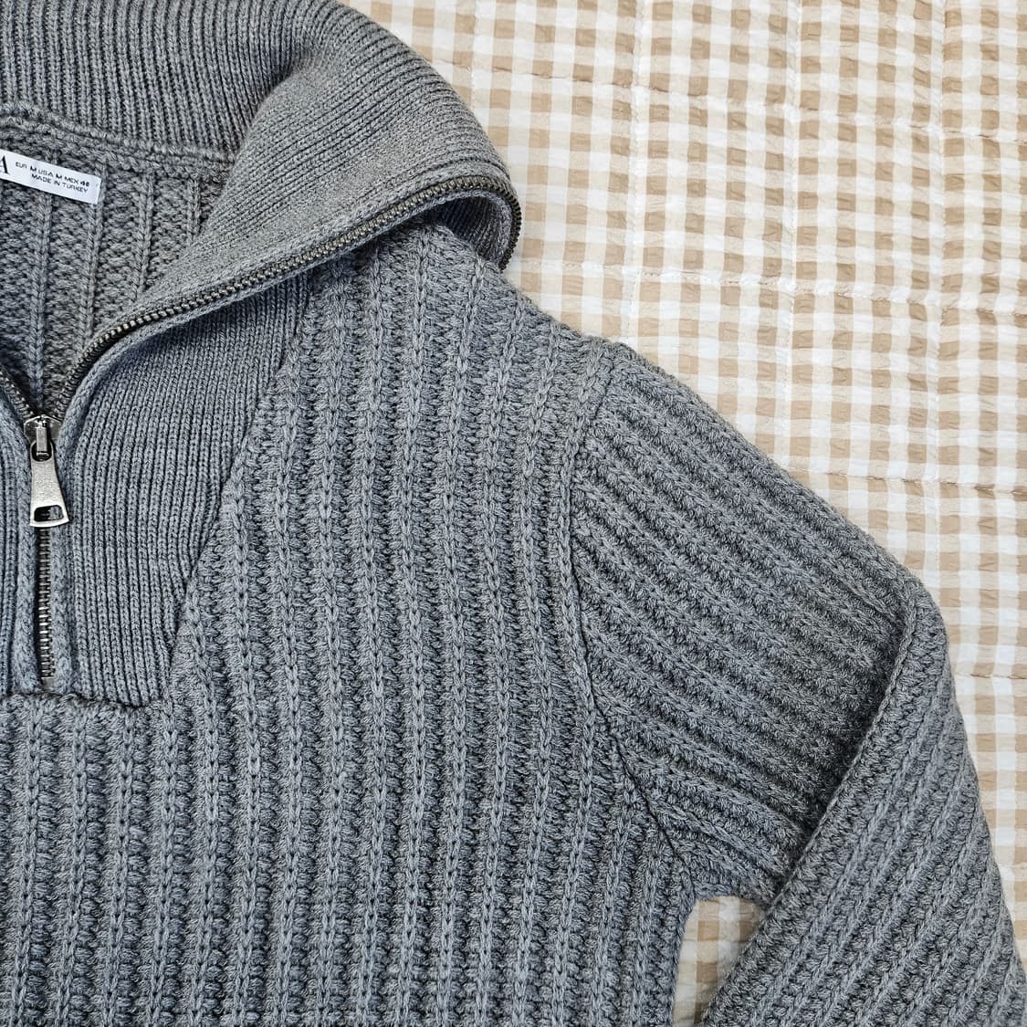 자라 반집업 니트 스웨터 남자100 상품이미지3