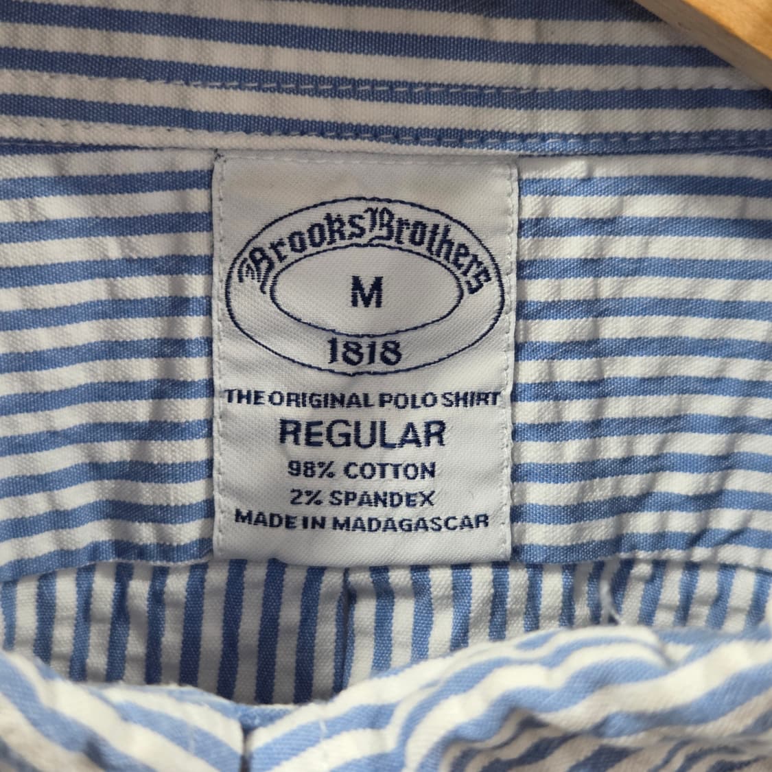 브룩스브라더스 버튼다운 스트라이프 시어서커 셔츠 M  상품이미지2