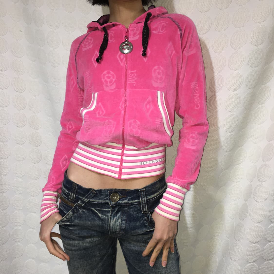 저스트 카발리 핑크 후드 저지 상품이미지1