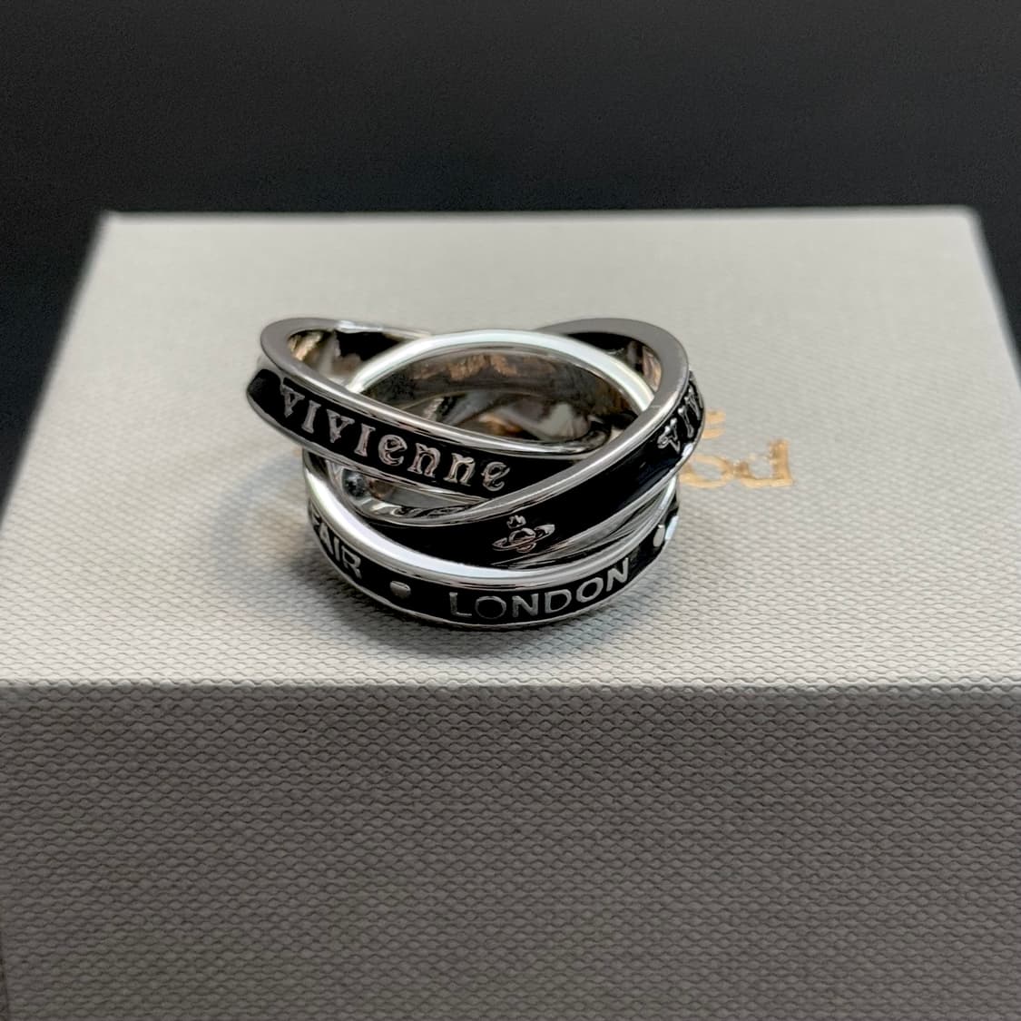 비비안웨스트우드 아카이브 percy 3단 레이어링 반지 상품이미지1