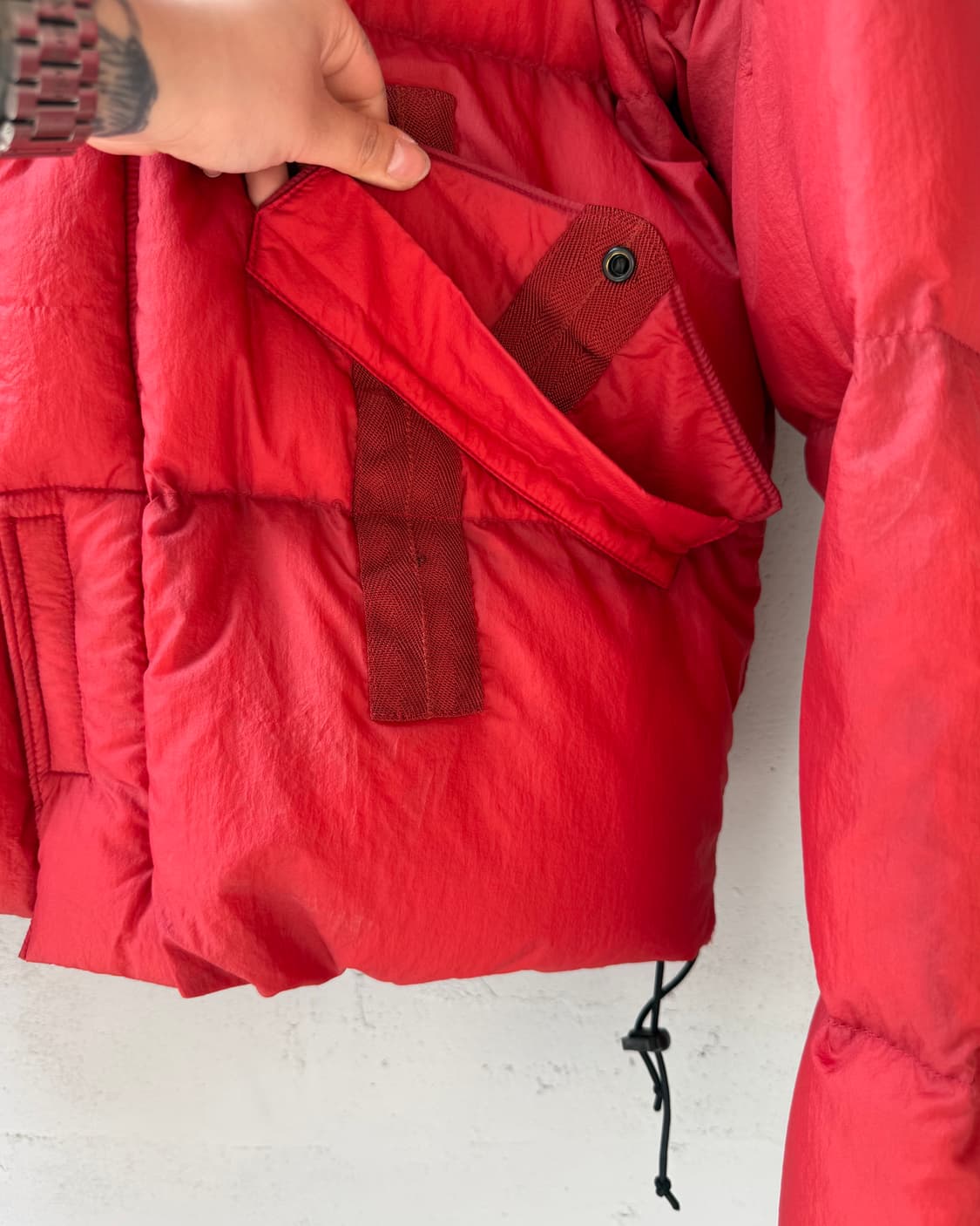 STONE ISLAND mesh badge red puffer 자켓 상품이미지6