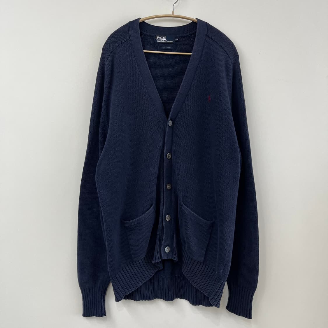 폴로 랄프로렌 버건디 포니 네이비 코튼 니트 가디건 상품이미지2