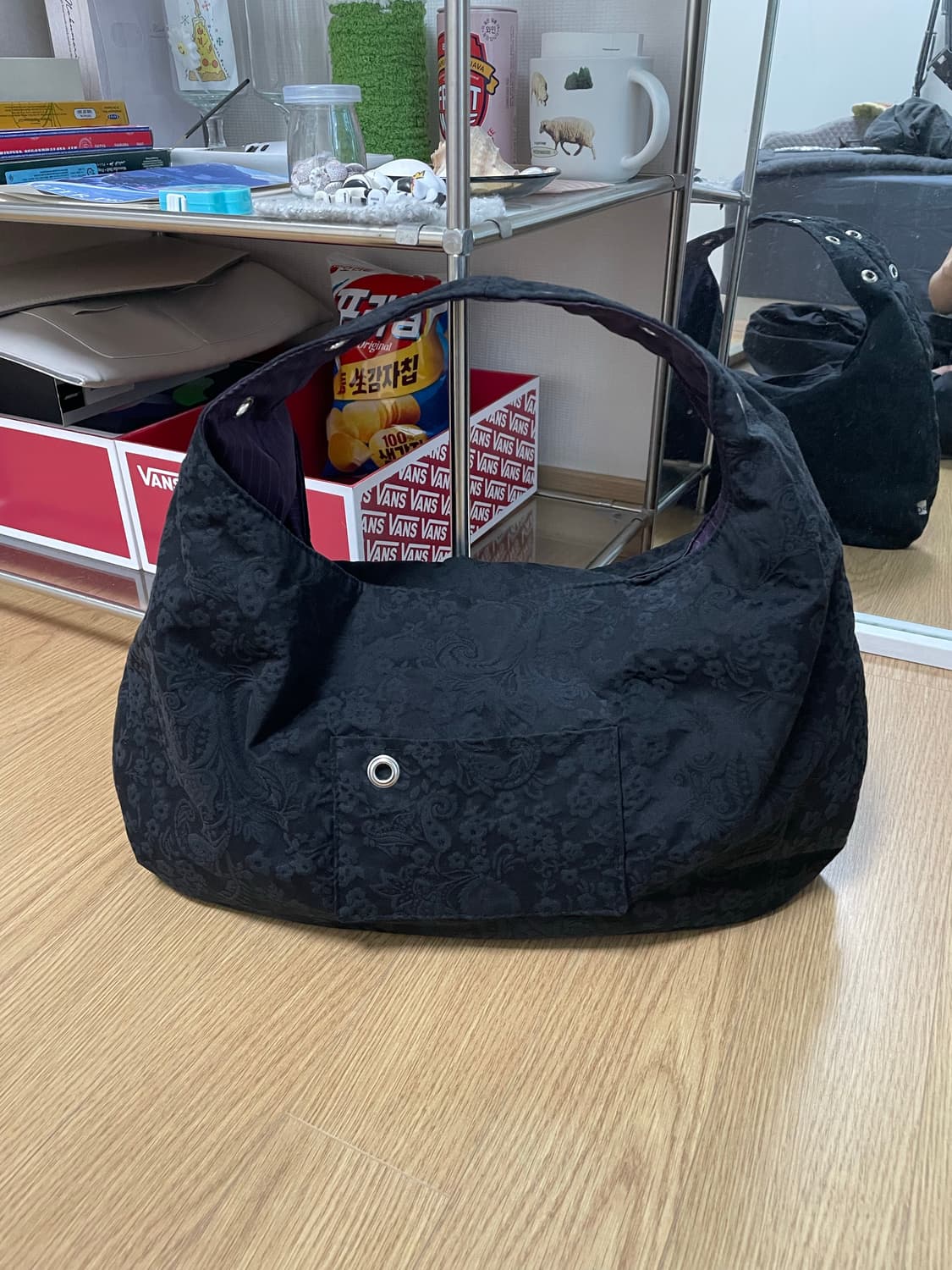 뎁크 EYELET JACQUARD BAG 자카드백 블랙 상품이미지1